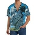 thumbnail image 1 of Disketp Cracked Earth Head Tree Men's Hawaiian, Shirts Button Down Holiday Beach Shirts-{sizeName}-Small, 1 of 5