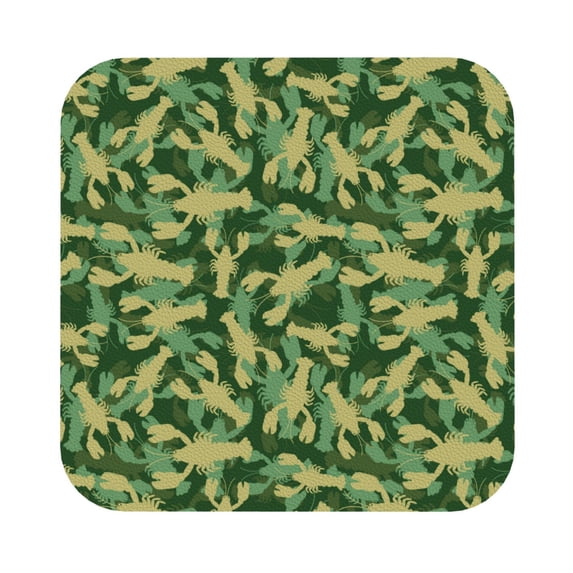 Disketp Crayfish Army Funny Coasters,4 Pcs Leather Coasters With Holder, Perfect Housewarming Hostess Gifts,Protect Furniture From Water Marks Scratch And Damage