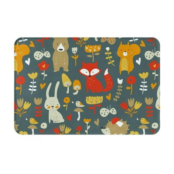 Disketp Cute Animal Forest Mat For Front Door Outside - Doormat Outdoor Entrance - Welcome Mats Outdoor,Outside Entry And Outdoor Entrance 16''X24''