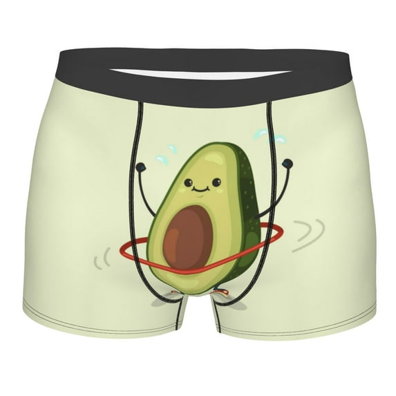 Disketp Cute Avocado Doing Exercise Men'S Boxer Briefs,Soft And Breathable Cotton Underwear With Comfortflex Waistband