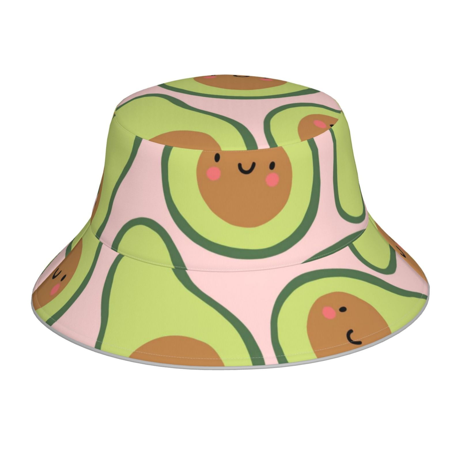 Disketp Cute Avocado Print Reflective Bucket Hat Beach Hat Summer ...
