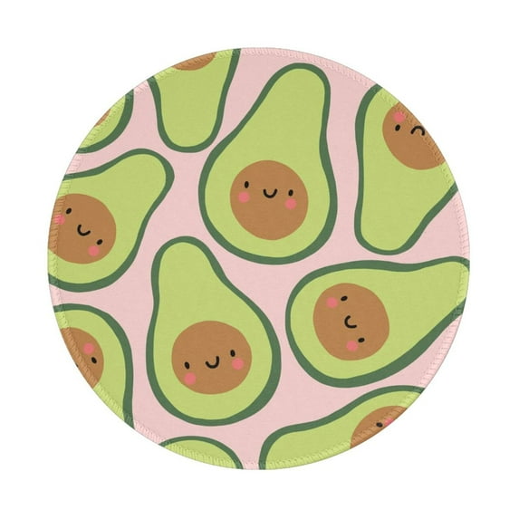 Disketp Cute Avocado Small Mouse Pad 7.9x7.9 Inches,Washable Round Mousepad For Office Laptop Computer,Non-Slip Rubber Base Mouse Pads For Wireless Mouse