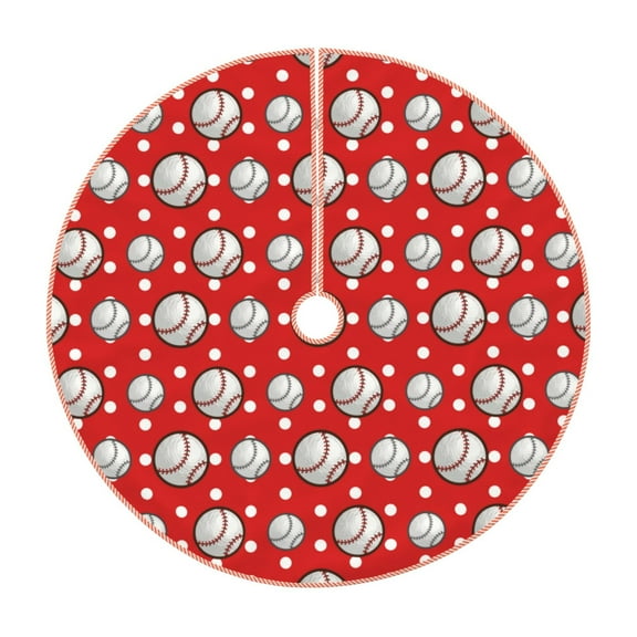 Disketp Cute Baseball Christmas Tree Skirt, Christmas Tree Decorations, Christmas Decor, Tree Mat Decoration(30-48IN)-30"