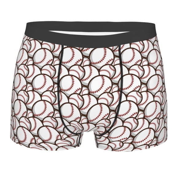 Disketp Cute Baseball Men's Boxer Briefs,Soft and Breathable Cotton Underwear with ComfortFlex Waistband