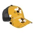 thumbnail image 1 of Disketp Cute Bee Butterfly Yelllow Print Trucker Hat Men Women - Mesh Baseball SnapBack Cap, 1 of 7