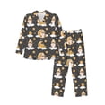 thumbnail image 1 of Disketp Cute Bee Gnome Mens Pajama Set, Soft Warm Long Sleeve Sleepwear, Cozy Button-Down Pjs for Men-Large, 1 of 7