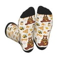 thumbnail image 1 of Disketp Cute Bee Honey Jar Hive Bear Unisex Mid-Calf Socks Lightweight Breathable Ventilation Ankle Socks, 1 of 7