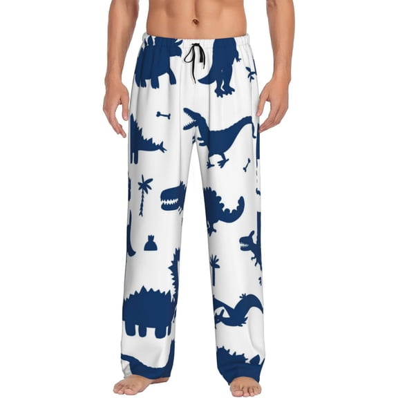 Disketp Cute Cartoon Dinosaurs Men'S Pajama Pants - Ultra Soft Fleece Sleep And Lounge Pants (Size: S-Xxl)