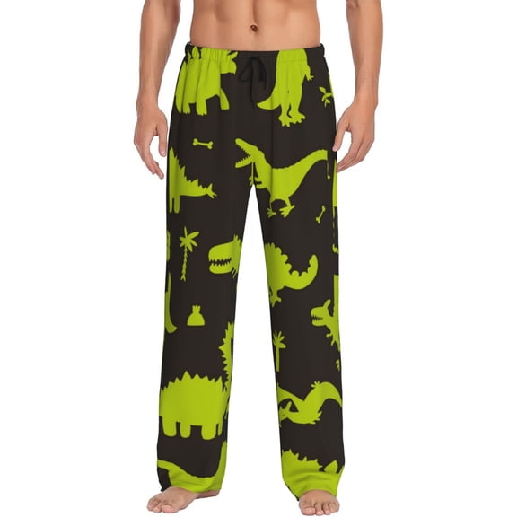 Disketp Cute Cartoon Dinosaurs Men'S Pajama Pants - Ultra Soft Fleece Sleep And Lounge Pants (Size: S-Xxl)