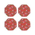 thumbnail image 1 of Disketp Cute Christmas Bunny Funny Coasters,4 Pcs Leather Coasters with Holder, Perfect Housewarming Hostess Gifts,Protect Furniture from Water Marks Scratch and Damage-Octagon, 1 of 6