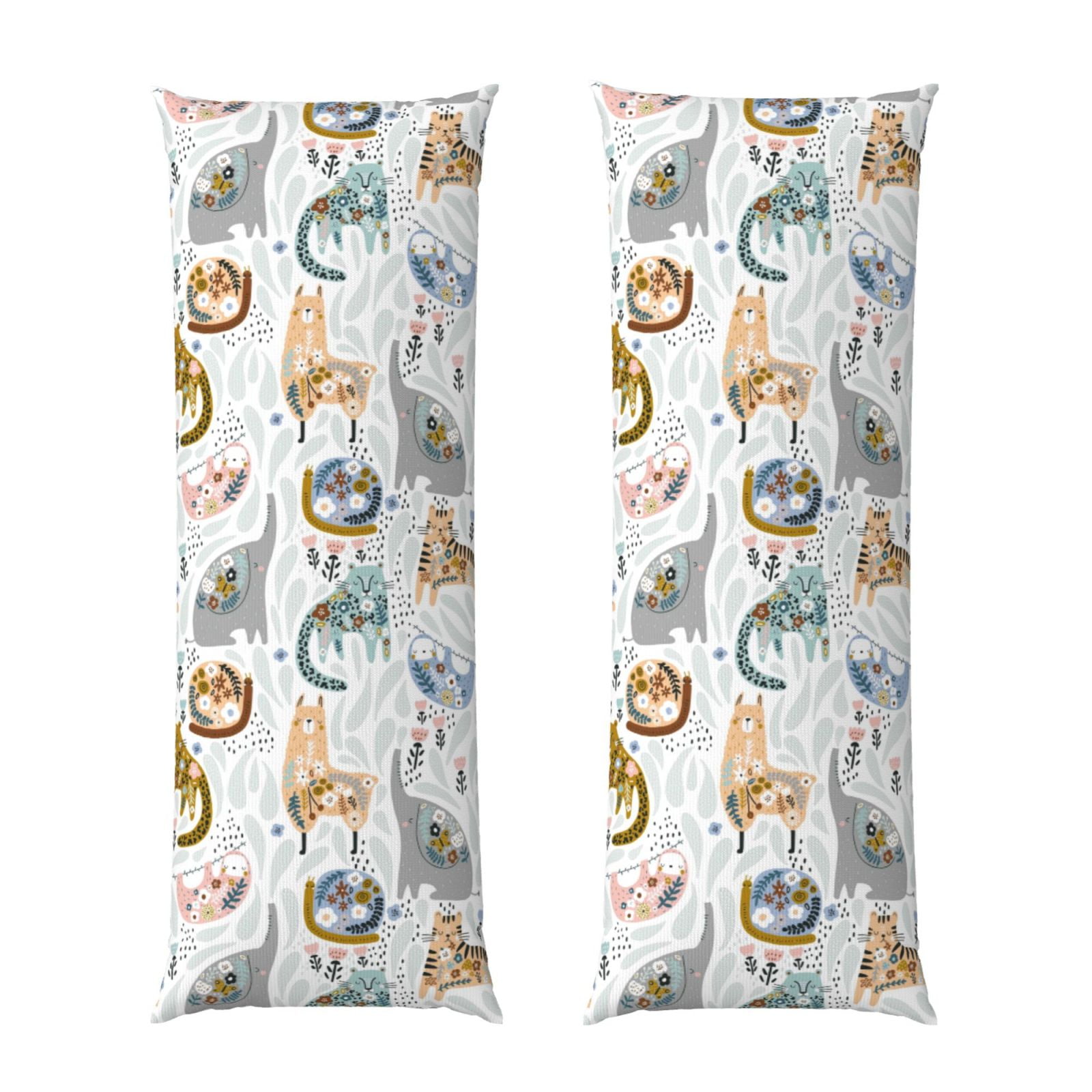 Disketp Cute Colorful Animal Print Body Pillow Cover Super Soft 20x54