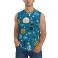 thumbnail image 1 of Disketp Cute Colorful Owls And Trees Sleeveless Tshirts For Men, Muscle Shirts For Men Dry Fit Tank Top-Large, 1 of 8