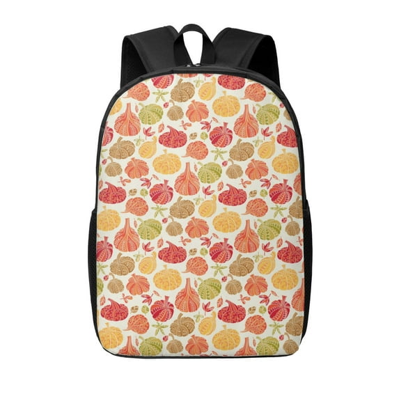 Disketp Cute Colorful Pumpkins School Backpack, Lightweight Basic Middle School Bookbags 17 Inch Casual Daypack for Student College, Travel or Outdoor