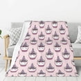thumbnail image 1 of Disketp Cute Cupcake Cozy Flannel Fleece Throw Blanket: Has a velvety texture for All Seasons - Perfect for Women, Men, & Kids"80"x60", 1 of 6