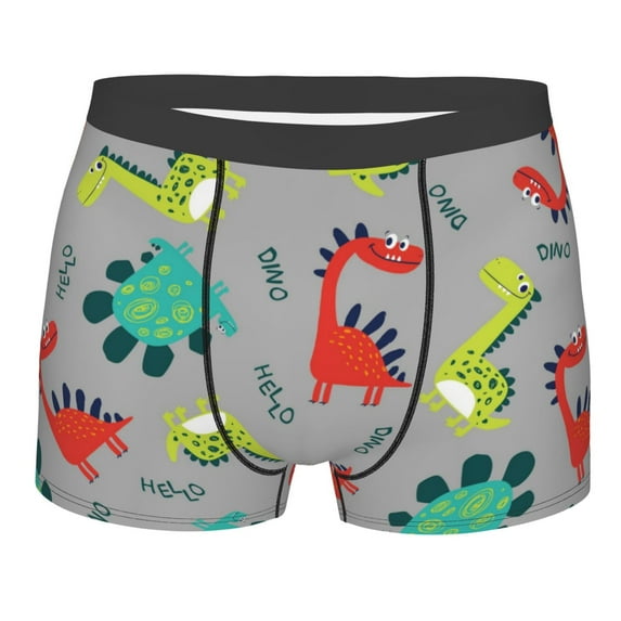 Disketp Cute Dinosaur Men'S Boxer Briefs,Soft And Breathable Cotton Underwear With Comfortflex Waistband