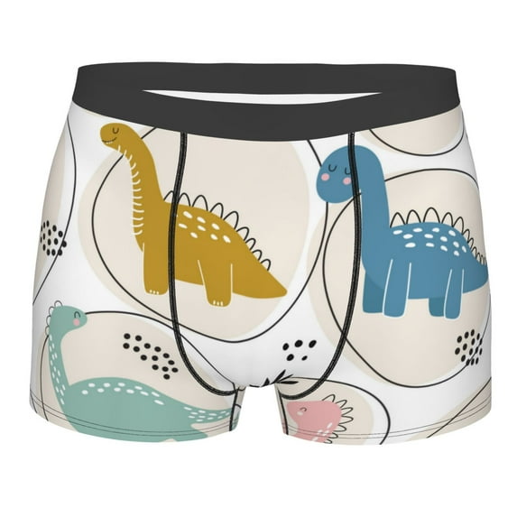 Disketp Cute Dinosaurs Men'S Boxer Briefs,Soft And Breathable Cotton Underwear With Comfortflex Waistband