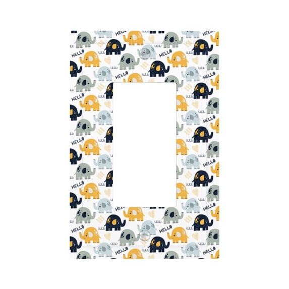 Disketp Cute Elephant Decorator Light Switch or Receptacle Outlet Wall Plate Decorator Wall Plate Child Safe Outlet Cover-Style U