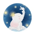 thumbnail image 1 of Disketp Cute Elephant Sitting In The Moon With Little Bunny Small Mouse Pad 7.9x7.9 Inches,Washable Round Mousepad For Office Laptop Computer,Non-Slip Rubber Base Mouse Pads For Wireless Mouse, 1 of 9