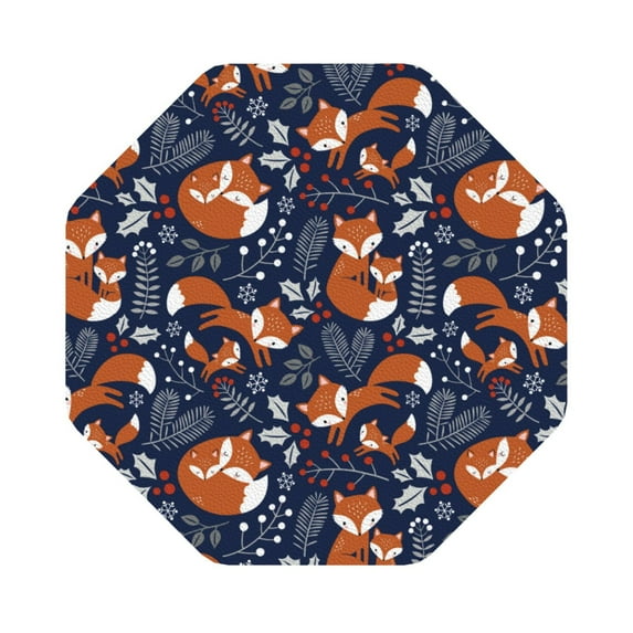 Disketp Cute Foxes Funny Coasters,4 Pcs Leather Coasters With Holder, Perfect Housewarming Hostess Gifts,Protect Furniture From Water Marks Scratch And Damage