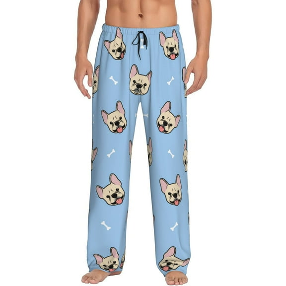 Disketp Cute French Bulldog Men'S Pajama Pants - Ultra Soft Fleece Sleep And Lounge Pants (Size: S-Xxl)