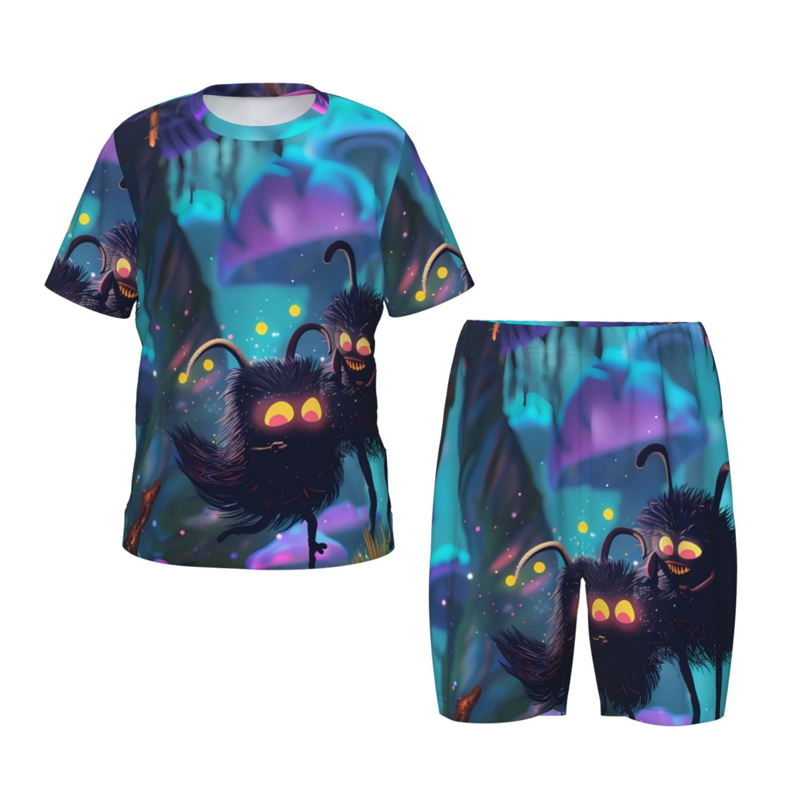 Disketp Cute Fuzzy Fantasy Creatures Kids Short Sleeve Pajamas Kids ...