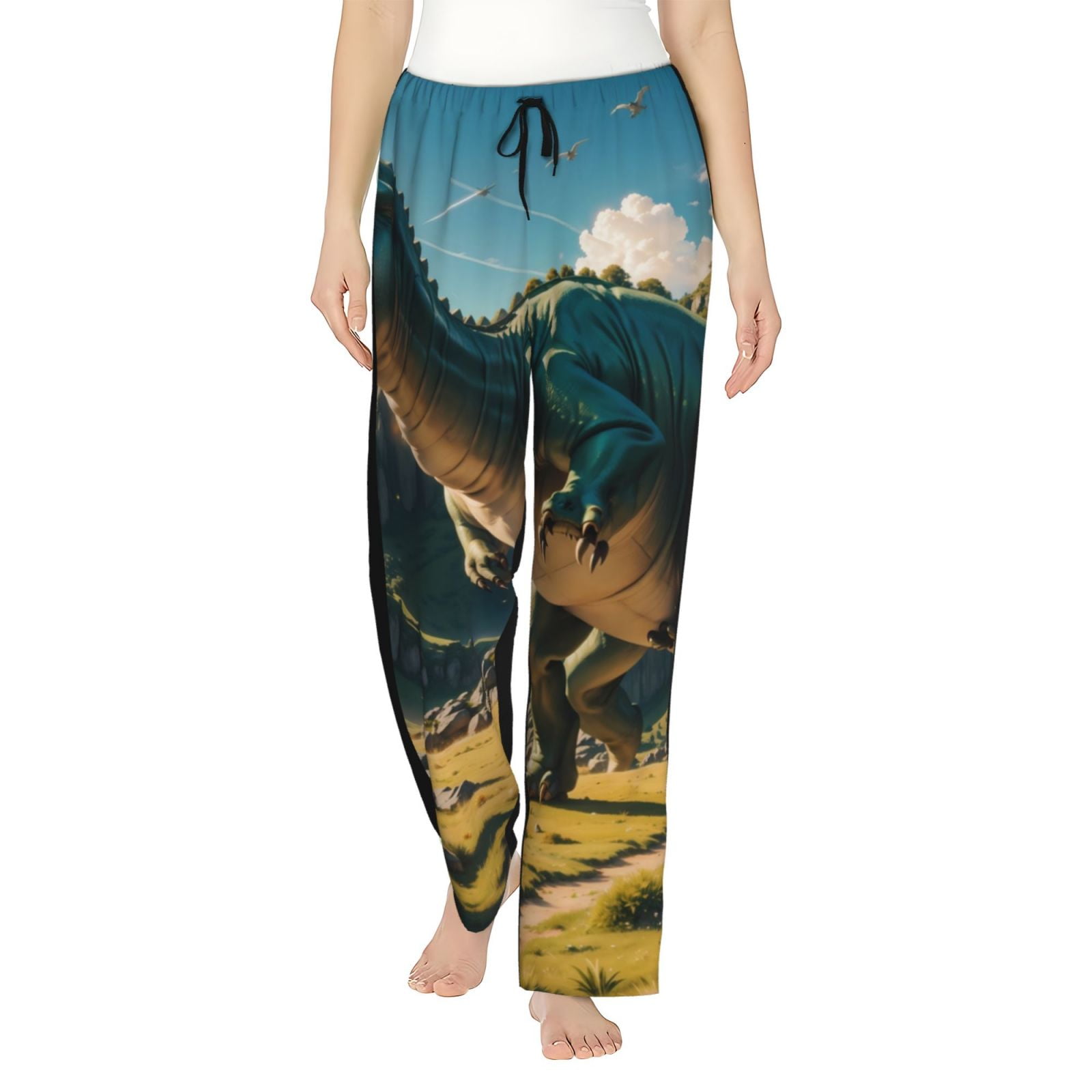 Women's Cute Green Dinosaur Pockets Sleeveless Jumpsuit main image 1