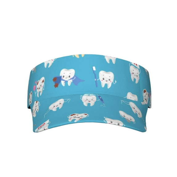 Disketp Cute Healthy Teeth Sun Visors For Women Men Unisex Tennis Golf Visor Hat Adjustable Summer Hats Sport Outdoor Visor Hat Uv Protection Cap