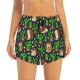thumbnail image 1 of Disketp Cute Hedgehogs Cactus Blue Print Women's Shorts Workout Shorts for Athletic Gym Running Shorts with Phone Pockets Small, 1 of 8