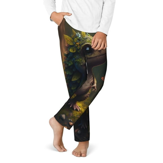 Disketp Cute Leaf Animal for Teenagers' Pajama Pants ,Lounge Pants Teen joggers Ideal for Home, School, or Sports-Large