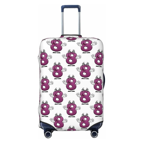 Disketp Cute Number 8 Elastic Travel Luggage Cover Travel Suitcase Protective Cover For Trunk Case Apply To 18''-32'' Suitcase Cover-Large