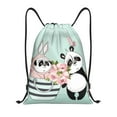thumbnail image 1 of Disketp Cute Panda Drawstring Backpack Drawstring Gym Bags Draw String Bags for Sports, Gym, Travel, Swimming, Beach-Small, 1 of 6