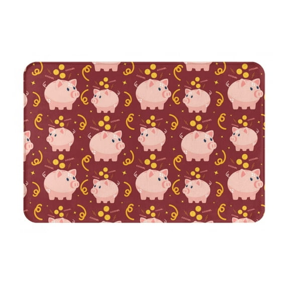 Disketp Cute Pig With Coins Mat For Front Door Outside - Doormat Outdoor Entrance - Welcome Mats Outdoor,Outside Entry And Outdoor Entrance 16''X24''