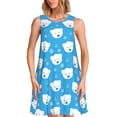thumbnail image 1 of Disketp Cute Polar Bear for Women's Sleeveless Dress Womens Summer Dresses Beach Casual Loose Dress, 1 of 7