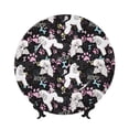 thumbnail image 1 of Disketp Cute Poodle Dog Ceramic Plate Dinner Plates Bone China Decorative Plates Art Ceramic Ornaments for Wall Hanging Decoration -10in, 1 of 6