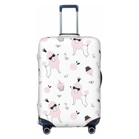 Disketp Cute Poodle Dog Elastic Travel Luggage Cover Travel Suitcase Protective Cover For Trunk Case Apply To 18''-32'' Suitcase Cover-X-Large