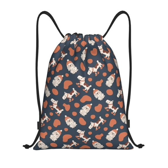 Disketp Cute Puppy Drawstring Backpack Drawstring Gym Bags Draw String Bags for Sports, Gym, Travel, Swimming, Beach-Small