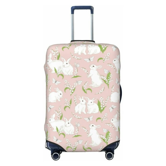 Disketp Cute Rabbit Elastic Travel Luggage Cover Travel Suitcase Protective Cover For Trunk Case Apply To 18''-32'' Suitcase Cover-Large