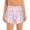 thumbnail image 1 of Disketp Cute Rabbit Flower Print Women's Shorts Workout Shorts for Athletic Gym Running Shorts with Phone Pockets X-Large, 1 of 8