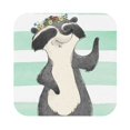 thumbnail image 1 of Disketp Cute Raccoon Funny Coasters,4 Pcs Leather Coasters With Holder, Perfect Housewarming Hostess Gifts,Protect Furniture From Water Marks Scratch, 1 of 9