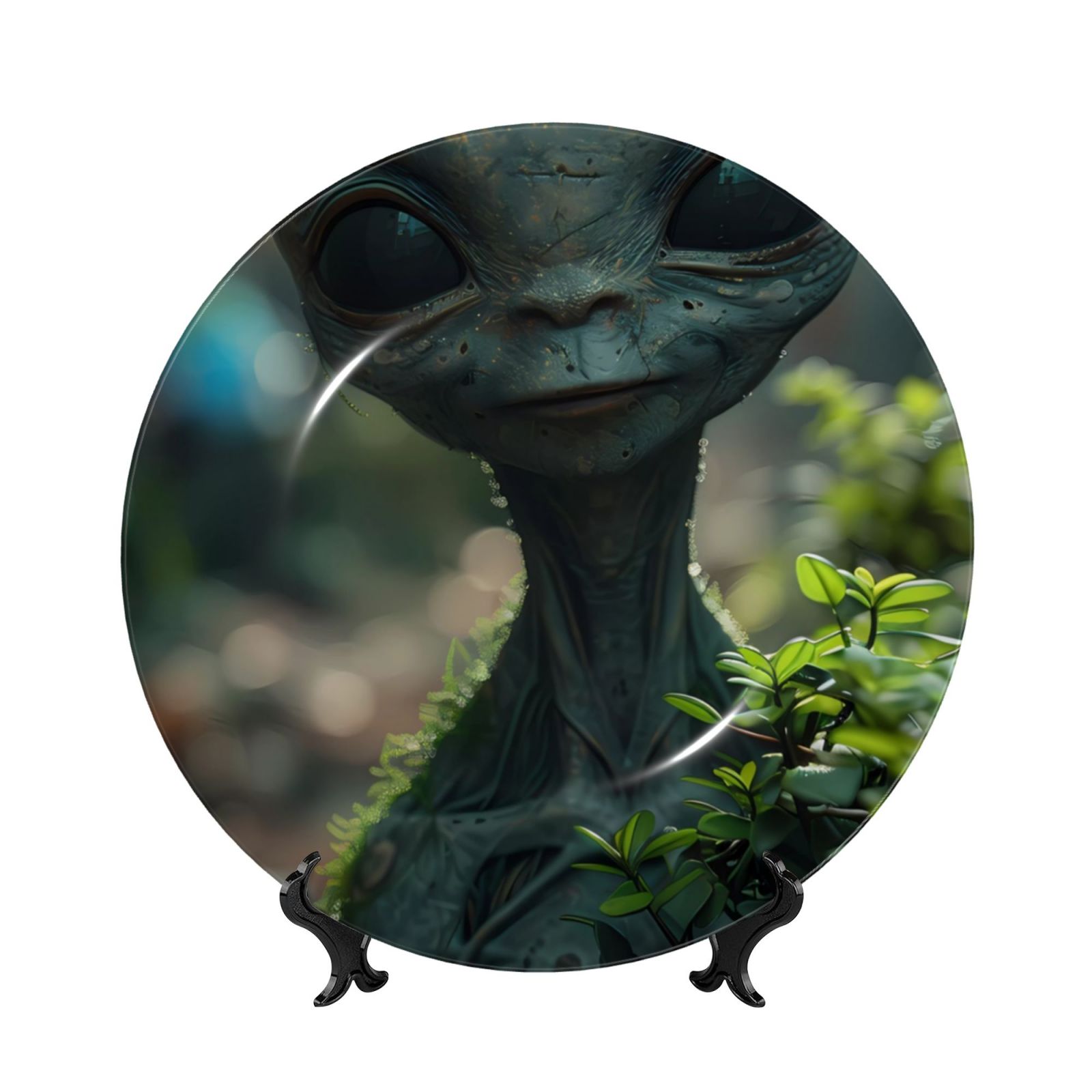 Cute Fox Bone China Decorative Plates - 7 Inch Porcelain Display Plates With Stand For Wall Or Table
