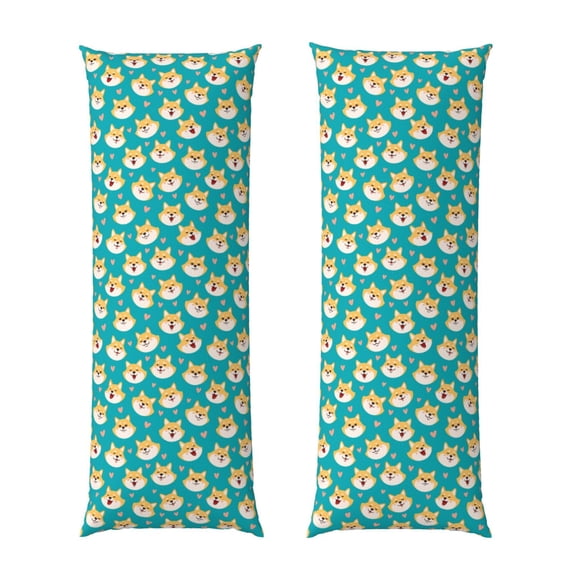Disketp Cute Shiba1 Print Body Pillow Cover - Super Soft 20x54 Body Pillow Case,Long Side Hidden Zipper