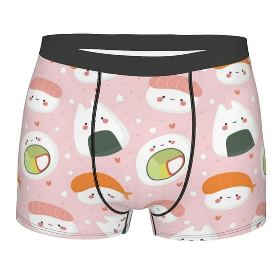 Disketp Cute Sushi Men'S Boxer Briefs,Soft And Breathable Cotton Underwear With Comfortflex Waistband