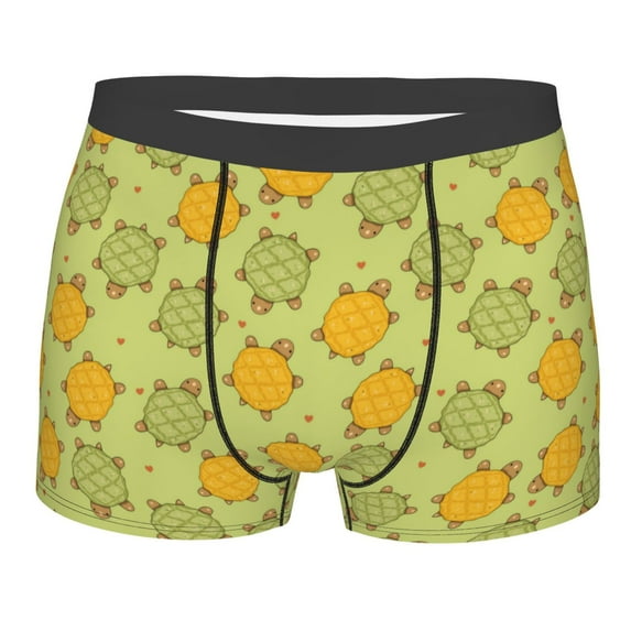 Disketp Cute Turtle Men's Boxer Briefs,Soft and Breathable Cotton Underwear with ComfortFlex Waistband