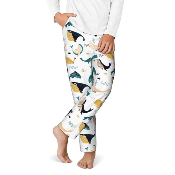 Disketp Cute Whale for Teenagers' Pajama Pants ,Lounge Pants Teen joggers Ideal for Home, School, or Sports-Medium