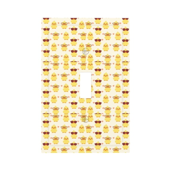 Disketp Cute Yellow Duck Decorative Light Switch or Outlet Wall Plate with Safety Cover-Style T