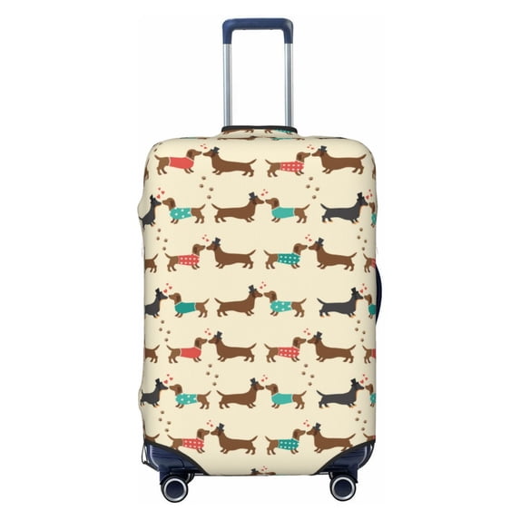 Disketp Dachshund Dog Elastic Travel Luggage Cover Travel Suitcase Protective Cover For Trunk Case Apply To 18''-32'' Suitcase Cover-X-Large