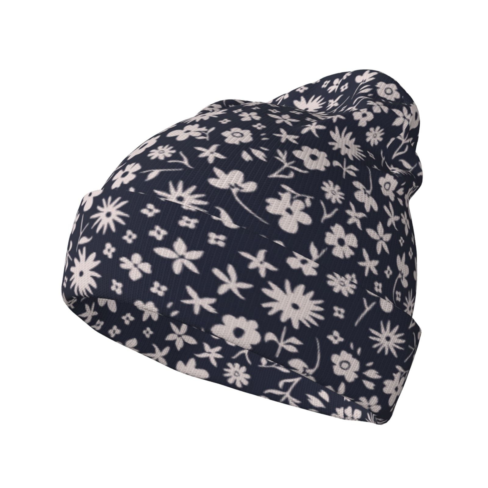 MNSRUU Skull & Rose Beanie Hat - Rib Knit Stretch Beanie For Men & Women, One Size, Skull 109 Pattern