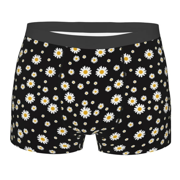 Disketp Daisy Men's Boxer Briefs,Soft and Breathable Cotton Underwear with ComfortFlex Waistband