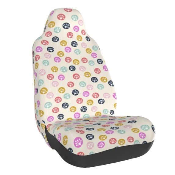 Disketp Dandelion Floral Car Seat Covers Universal Front Seat Coves for Car Accessories ,Padded Car Covers for Automotive, SUV, Truck, and Van