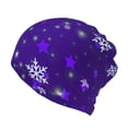 thumbnail image 1 of Disketp Dark Purple Snowflakes Slouchy Beanie Hip-Hop Soft Lightweight Running Beanie Adult Hats Chemo Cap for Men Women, 1 of 8